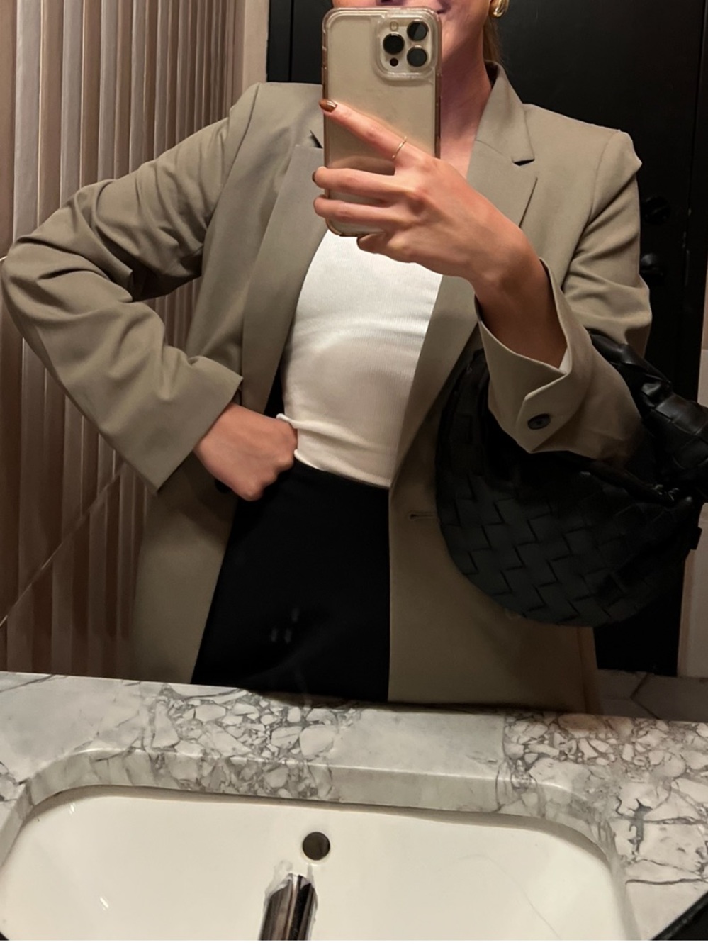 H&M Women's Tailored Single-Button Blazer - Taupe